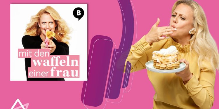 Mit den Waffeln einer Frau