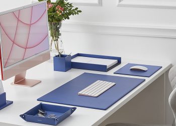 Schreibtischset aus Leder