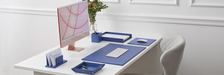 Schreibtischset aus Leder